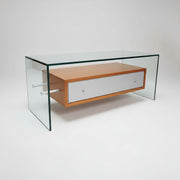 Giorgetti Designer Pre-Loved Glass and Wood Coffee Table