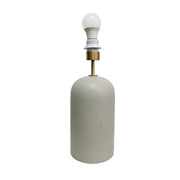 Refined Matte Grey Capsule Ceramic Table Lamp with Linen Shade