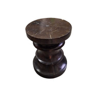 Sculptural Dark Wood Accent Stool
