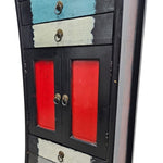 Playful Multicolour Hand Painted Wooden Tallboy Chest of Drawers
