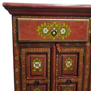 Hand-Painted Terracotta Floral Sideboard