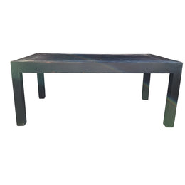 Modern Dark Wood Dining Table with Grooved Detail