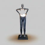 Avant-Garde Figurative Black Composite Sculptural Floor Lamp