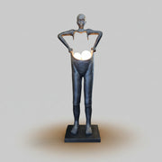 Avant-Garde Figurative Black Composite Sculptural Floor Lamp