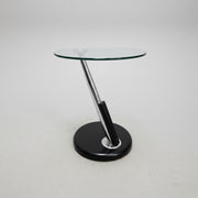 Futuristic Chrome and Glass Z Shape Minimalist Side Table