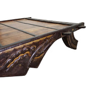 Hand-Carved Antique Style Low Profile Coffee Table