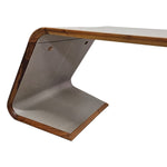 Al Huzaifa Arthur Modern Style Walnut Executive Desk with Grey Leather Top