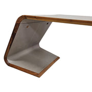 Al Huzaifa Arthur Modern Style Walnut Executive Desk with Grey Leather Top
