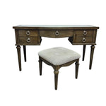 Home Center Classic Marble Top Lexington 5 Drawer Dressing Table