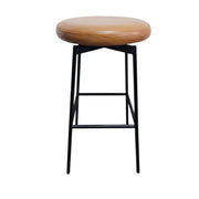 Pottery Barn Maison Leather Backless Swivel Stool