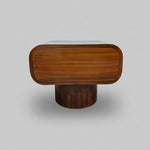 Sculptural Retro Brown Capsule Bedside Table