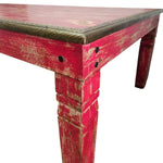 Hand-Finished Distressed Crimson Dining Table by Lucky Furniture