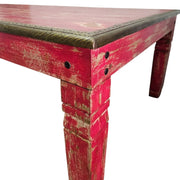 Hand-Finished Distressed Crimson Dining Table by Lucky Furniture