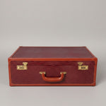 Croc-Embossed Burgundy Faux Leather Briefcase Case