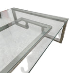 The One Two-Tier Glass & Silver Coffee Table