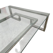 The One Two-Tier Glass & Silver Coffee Table