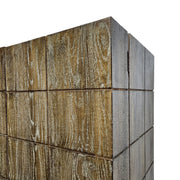Marina Home Industrial Style Reclaimed Wood and Brass Bar Cabinet
