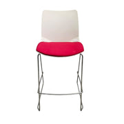 Alba Race Contemporary Red and White High Bar Stool
