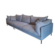 Contemporary Grey Fabric Three-Seater Sofa