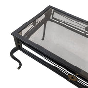 Classical Wrought Iron Glass Top Coffee Table