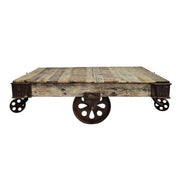 Industrial Reclaimed Timber Factory Cart Coffee Table by KARE