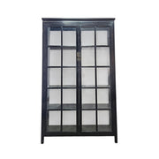 Vintage Black Glass Display Cabinet