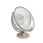 Futuristic Clear Acrylic Pedestal Bubble Chair with White Base