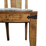 Handcrafted Solid Teak Wood Dining Chair with Iron Brackets