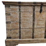 Rustic Reclaimed Wood Storage Trunk with Iron Detailing