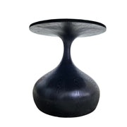 Minimalist Round Black Wooden Pedestal Dining Table