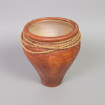 Rustic Ceramic Earth-Tone Pot with Natural Wood Lid