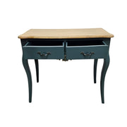 Elegant Teal French Provincial Console Table