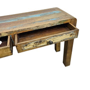 Lucky Furniture Rustic Reclaimed Wood Two-Drawer Console Table
