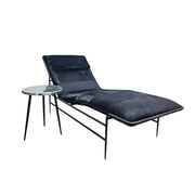 CB2 Mid-Century Onyx Cowhide Chaise Lounge