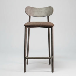 Industrial Chic Curved Back Metal Bar Stool