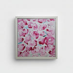 Vibrant Pink Abstract Floral Framed Original Mixed Media Canvas Painting