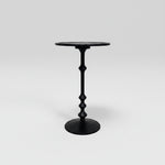 Sculptural Matte Black Metal Pedestal Side Table