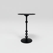 Sculptural Matte Black Metal Pedestal Side Table