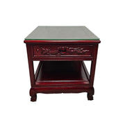 Chinese Dragon-Carved Rosewood Side Table