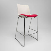 Alba Race Contemporary Red and White High Bar Stool