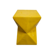 Bold Mustard Yellow Hourglass Faceted Geometric Side Table