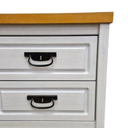Country Charm Two Tone Wood 2 Drawer Bedside Table