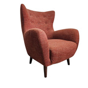 Article Mod Mid-Century Rust Brown Fabric Lounge Armchair