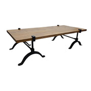 Rustic Industrial Reclaimed Wood Coffee Table with Cast Iron Legs