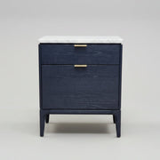 West Elm Mid-Century Style Parker Dark Ash and Marble Nightstand