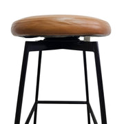 Pottery Barn Maison Leather Backless Swivel Stool