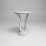 Curved Pedestal White Round Accent Table
