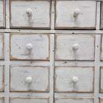 Vintage Apothecary-Style Cream Chest with Natural Wood Top