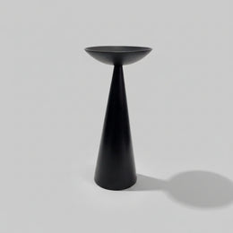 Ikea Retro Matte Black Conical Metal Candle Stand