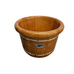 Traditional Asian Style Coopered Wooden Planter Basket Bucket